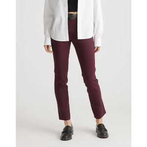 Quince Ultra-Stretch Ponte Straight Leg Pant Medium 31 Inseam Burgundy, Like New